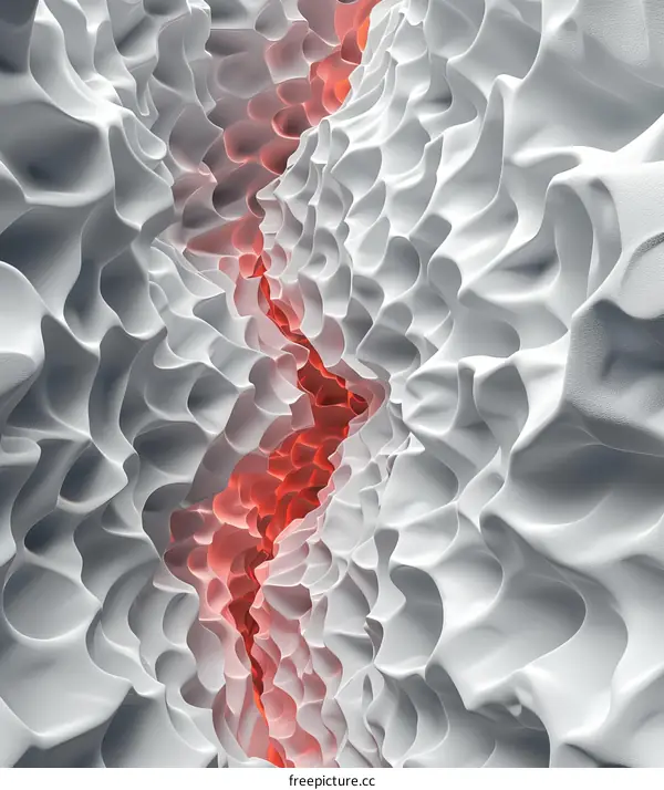 Red & White Abstract 3D Render