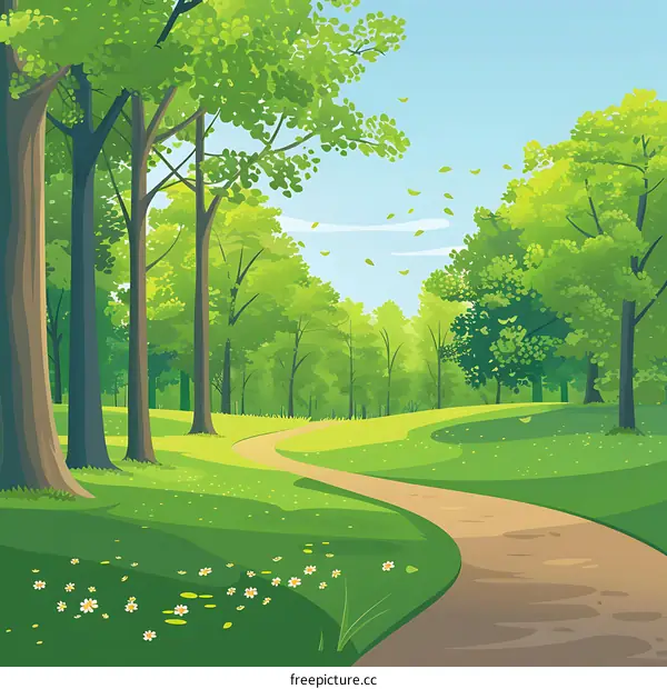 Green Forest Pathway in Summer