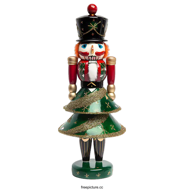[Transparent Background PNG]Christmas Nutcracker Figurine Dressed as a Christmas Tree