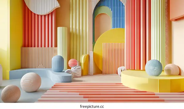 Abstract Colorful Geometric Shapes Background for Product Display