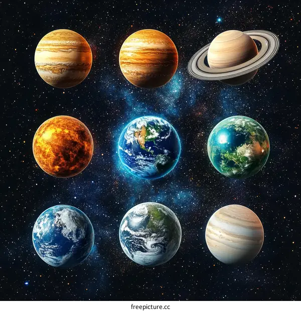 Solar System Planets Collage