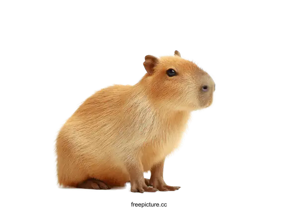 [Transparent Background PNG]Capybara Animal Portrait on White Background