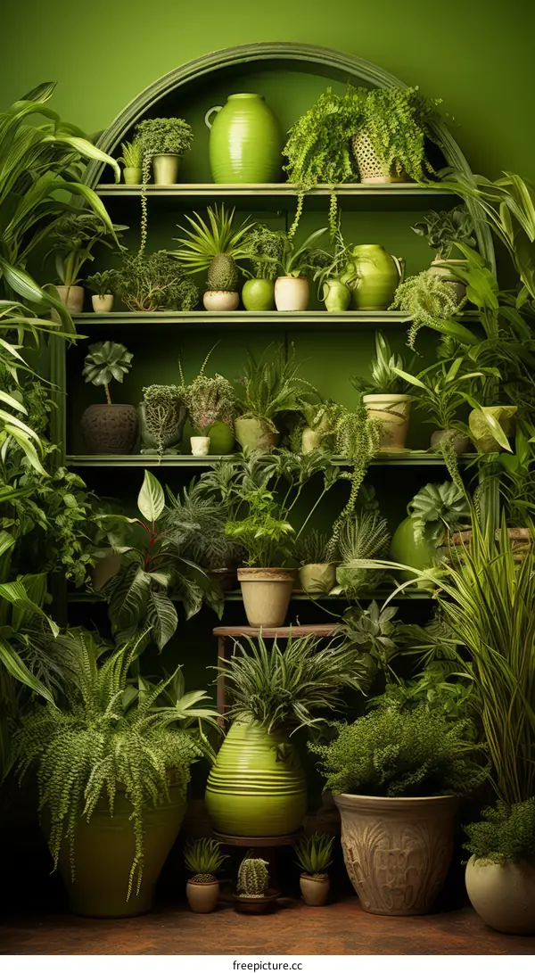 Bountiful greenery fills this bright and airy sunroom