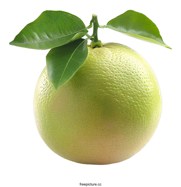 [Transparent Background PNG]Green pomelo isolated on white background