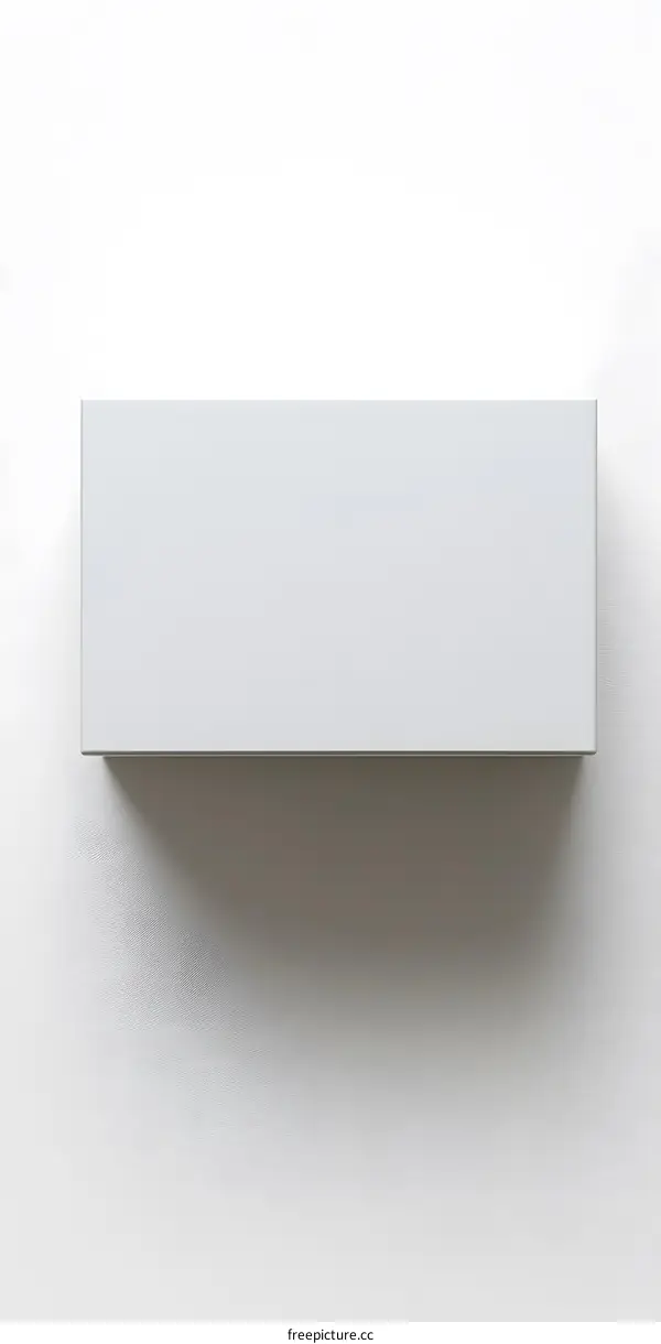 White Box Mockup on White Background