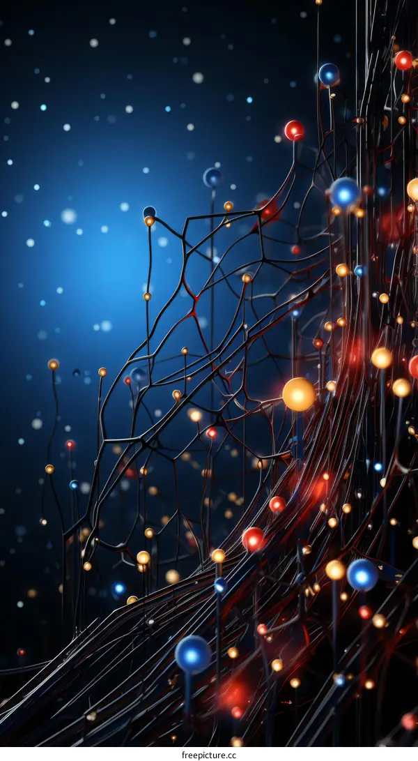 Glowing network of interconnected neurons