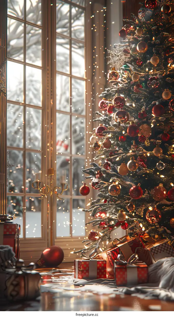 Christmas Tree by a Window
