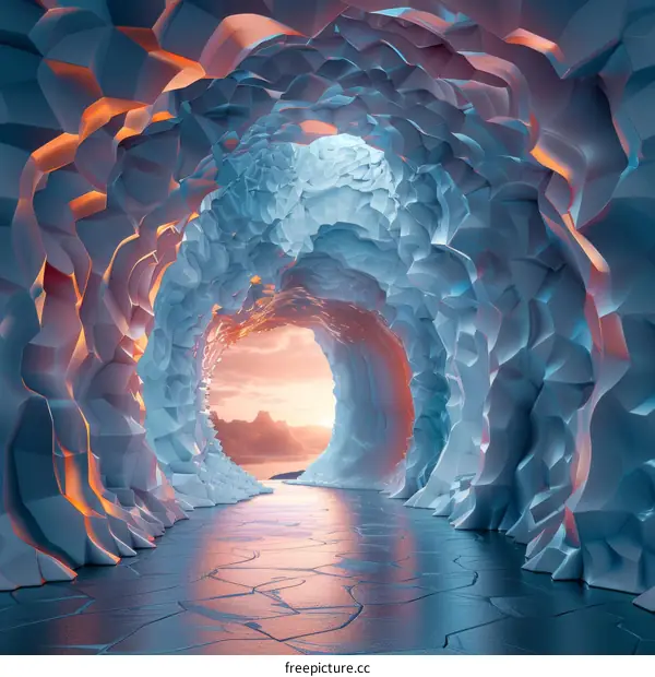 Mystical Ice Caves in Winter Wonderland