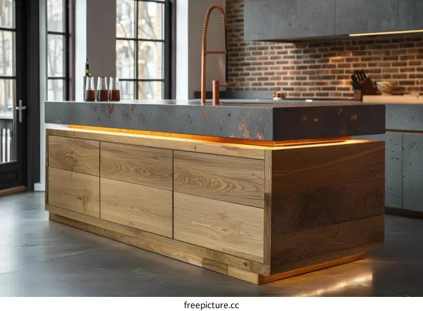 Rustic and Modern Kitchen Design With Wood and Metal