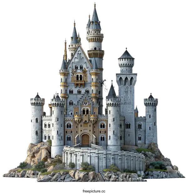 [Transparent Background PNG]Neuschwanstein Castle is a 19th-century palace in Bavaria, Germany