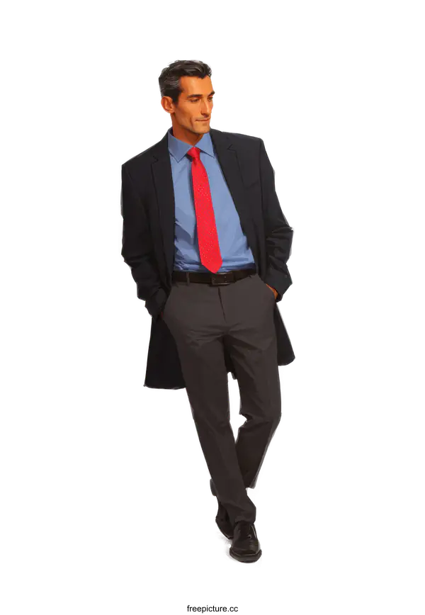 [Transparent Background PNG]Businessman in Formal Wear Standing Pose