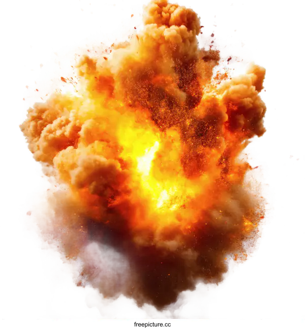 [Transparent Background PNG]Explosive Explosion with Smoke and Debris