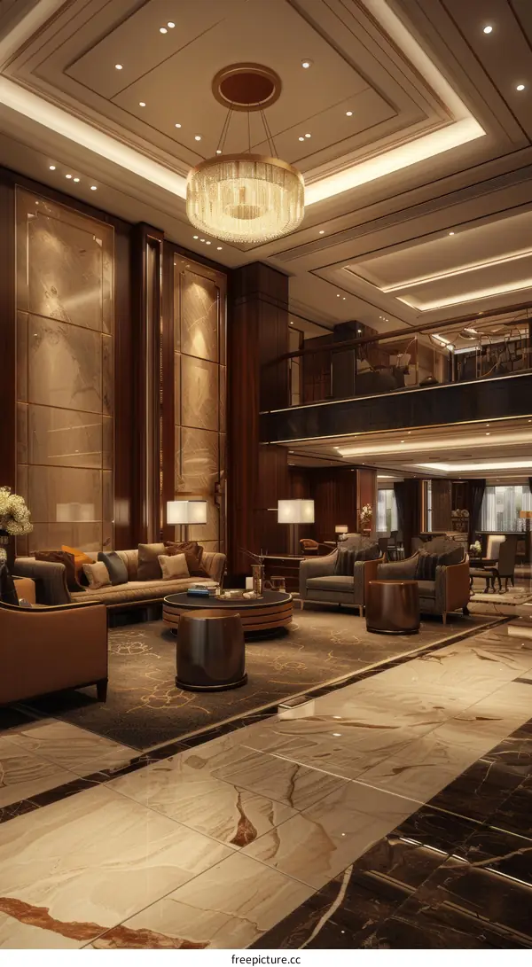 Luxurious and Spacious Hotel Lobby Interior Design