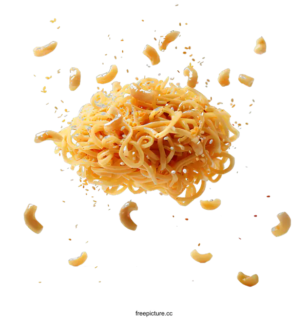 [Transparent Background PNG]Close Up Of  Noodles With Sesame Seeds And Cashews