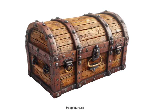 [Transparent Background PNG]Old Wooden Chest Isolated on transparent background