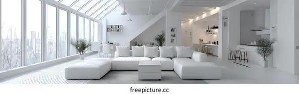 Modern Minimalist White Apartment Living Room