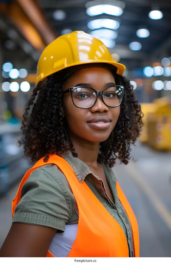 Portrait of a Confident Female Engineer in a Factory
