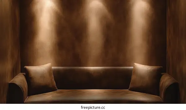 Brown Leather Sofa in a Stylish Corner Room