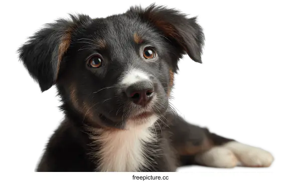 [Transparent Background PNG]Adorable Puppy Portrait on White Background