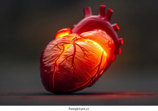 A 3D illustration of a human heart