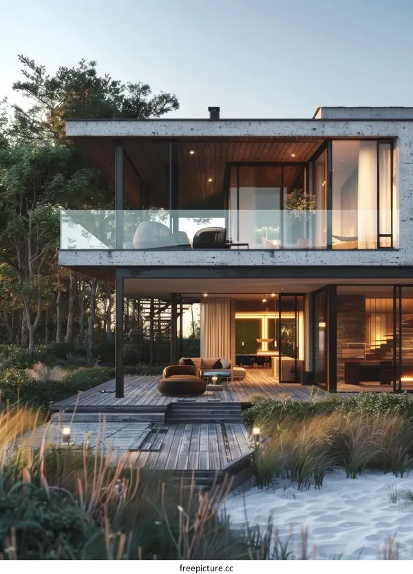 Modern Minimalist Beach House with Ocean Views