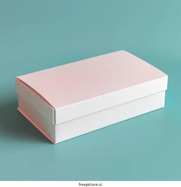 3D White Cardboard Box on Blue Background