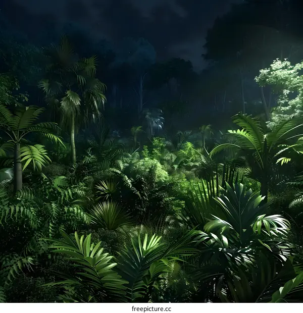 Tropical Rainforest at Night