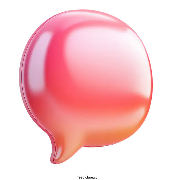 [Transparent Background PNG]3D Rendered Speech Bubble