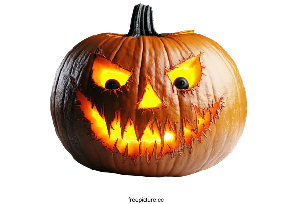 [Transparent Background PNG]Scary Halloween Pumpkin Carving Design