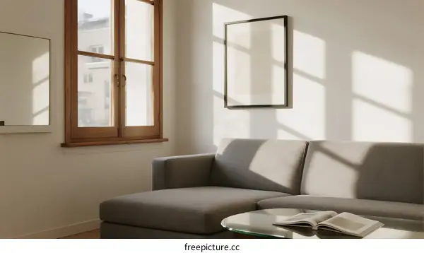 Sunlit Modern Living Room with Sectional Sofa and Large Window