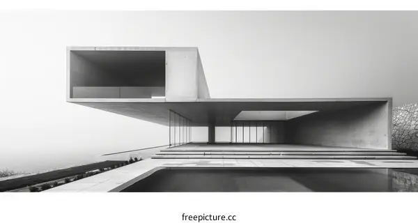 Modern architecture house with infinity pool