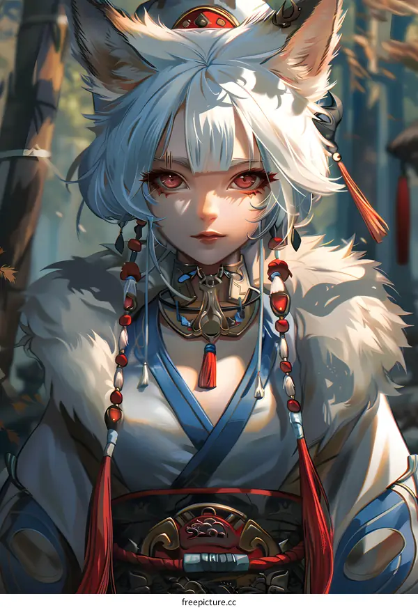 White Haired Fox Girl