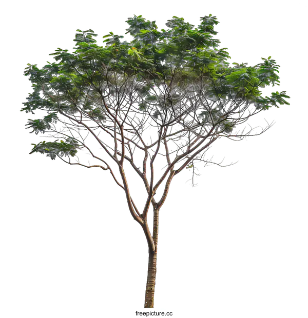 [Transparent Background PNG]Green Tree with White Background Isolated