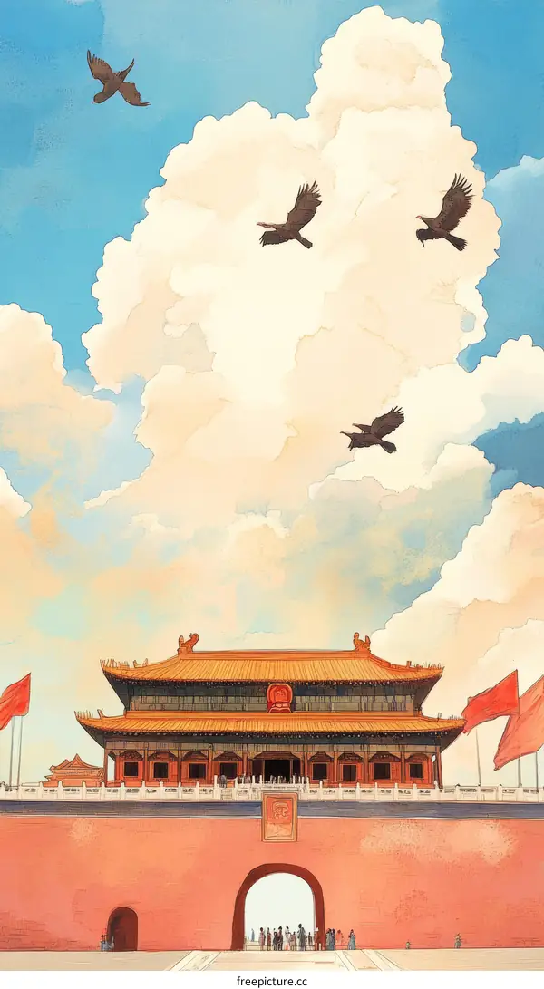 Majestic Forbidden City under a Beautiful Sky