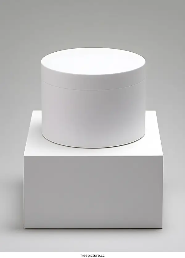 White Cylinder On A White Cube