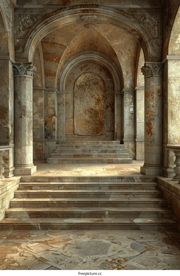 Ancient Stone Hallway Illustrative Background