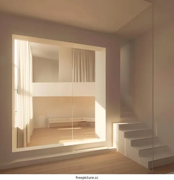 Minimalist Interior Design with White Walls and Glass Doors