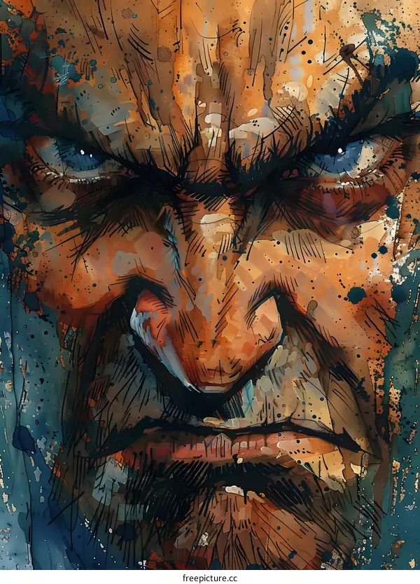 Wolverine angry face closeup comic art