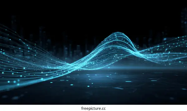 Abstract Digital Wave Technology Illustration