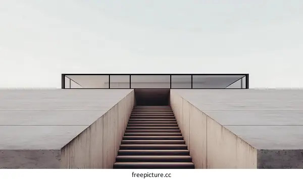 Modern Architecture Exterior Concrete Steps