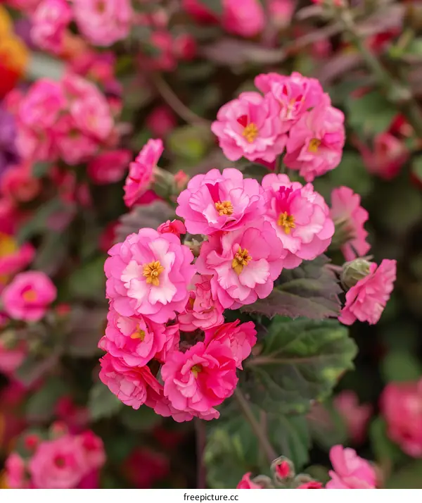 Close Up of Pink Flowers Blooming in a Garden