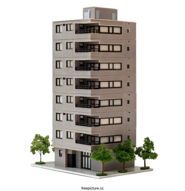 [Transparent Background PNG]Model Building Of A Modern Apartment Building