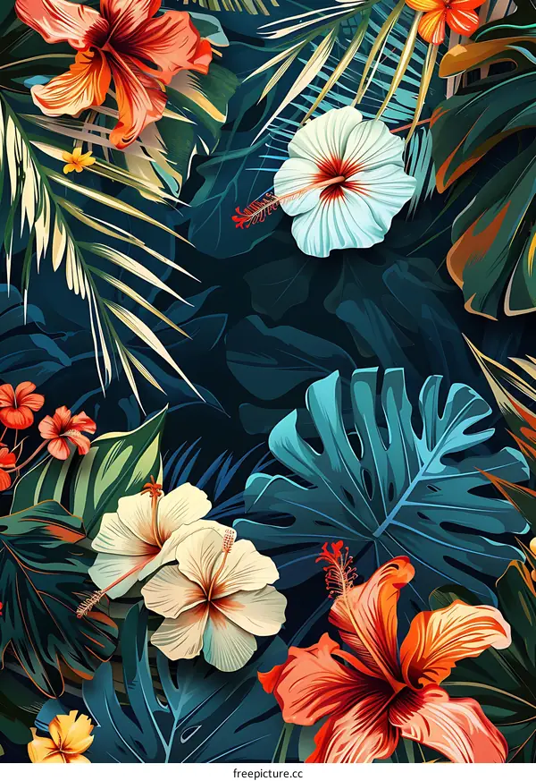 Tropical Floral Pattern Illustration