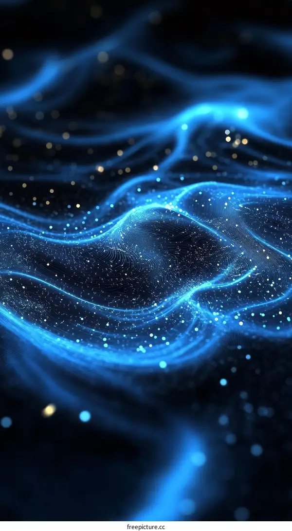 Abstract Blue Digital Wave Design