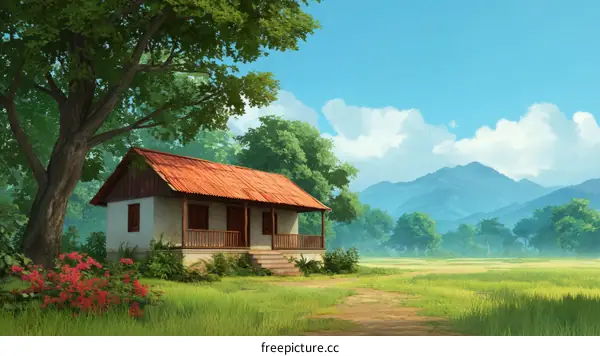Rural Landscape with a Small House
