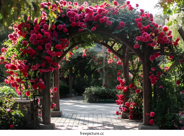 Rose Archway in a Garden