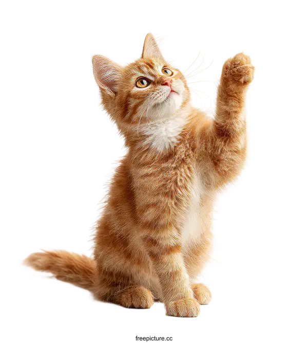[Transparent Background PNG]Adorable Ginger Kitten Playful Pose
