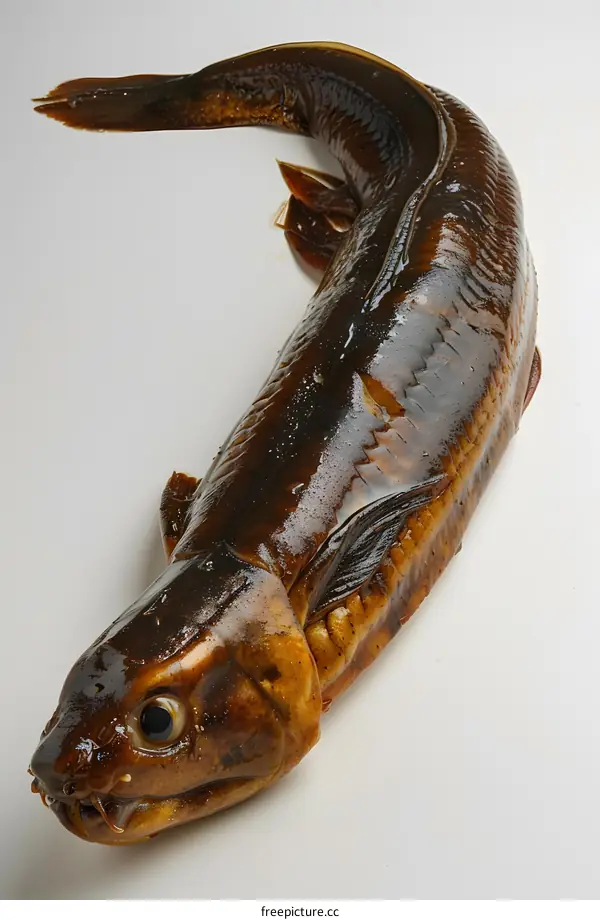 Smoked Fish on White Background