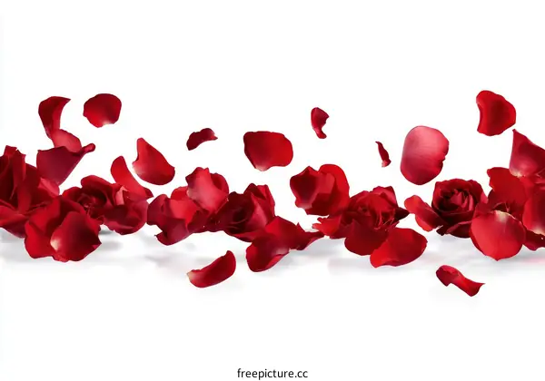 Rose Petals Floating in the Air