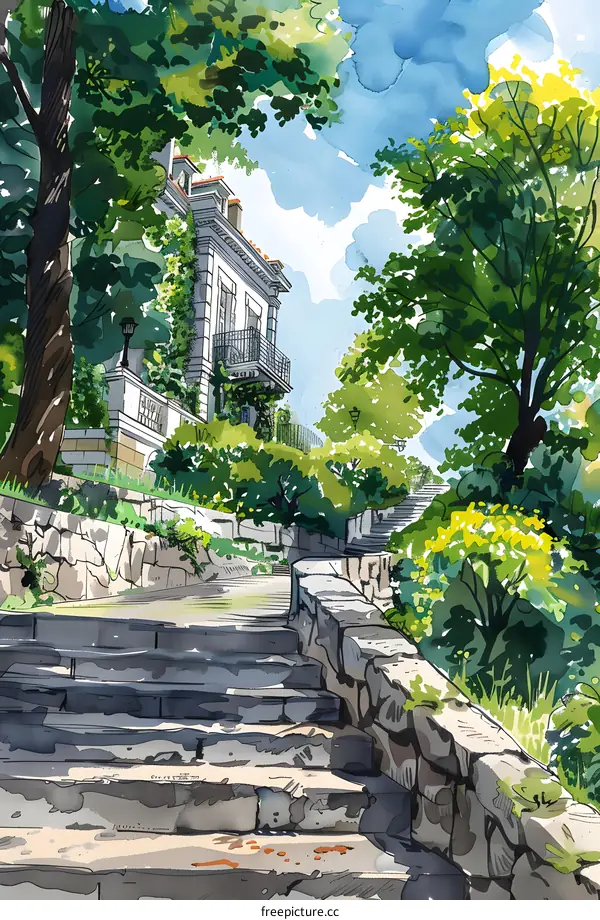 Stairway to a Parisian Apartment Building